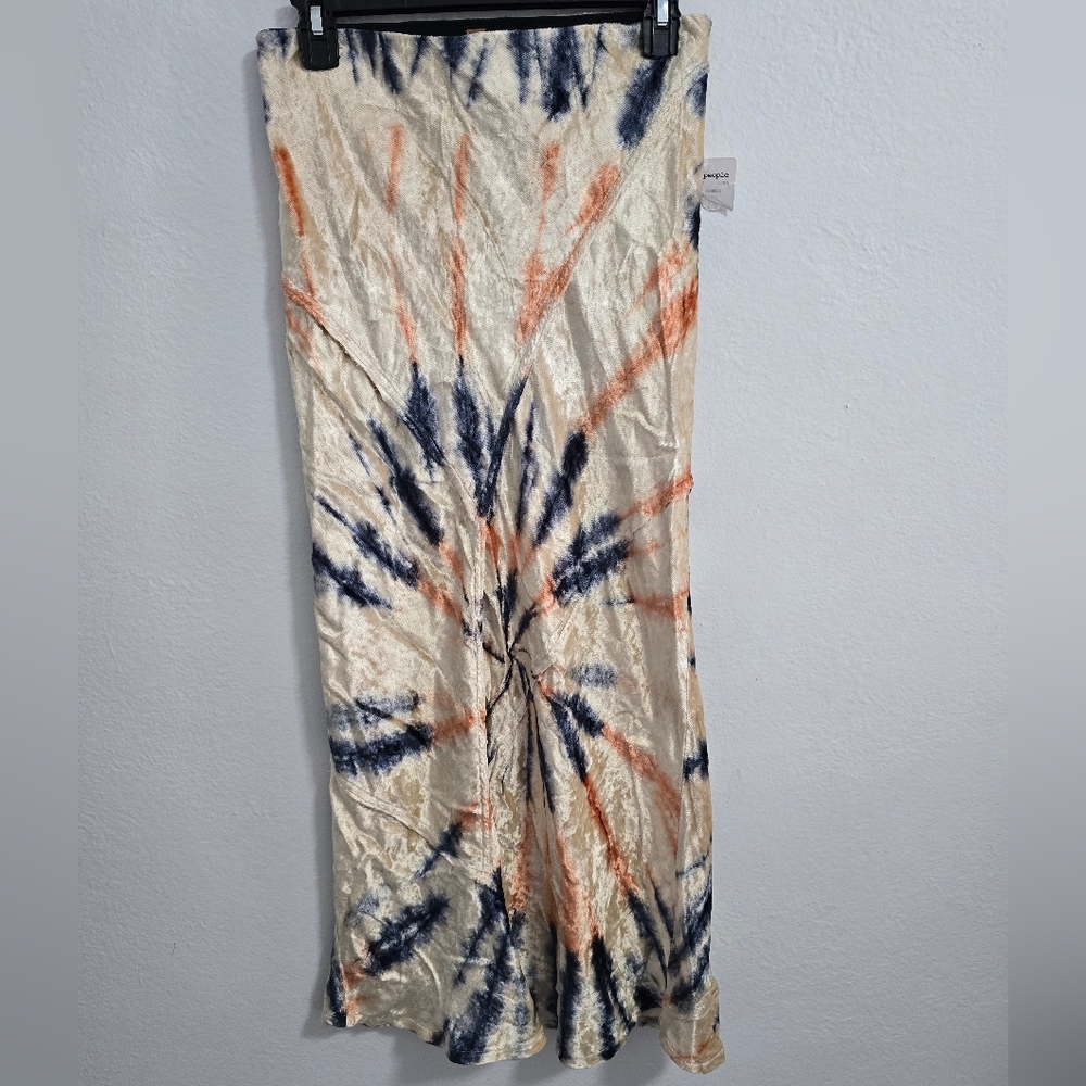 NWT Free People Serious Swagger Tie-Dye Velvet Midi Skirt Xsmall - Picture 4 of 8